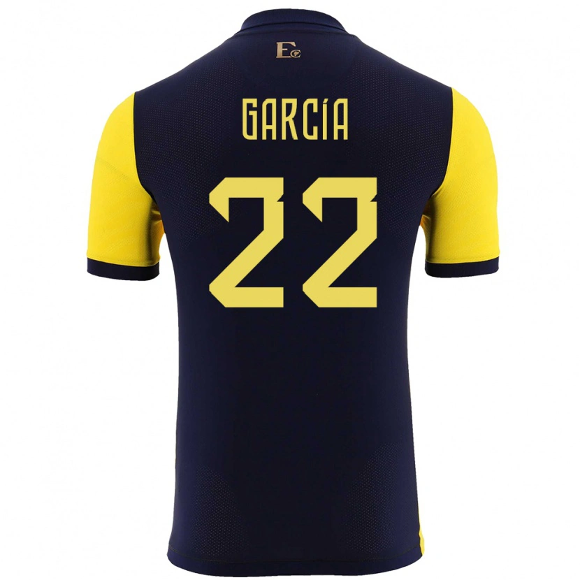 Danxen Barn Ecuador Jostin García #22 Gul Hjemmetrøye Drakt Trøye 24-26 Skjorter T-Skjorte