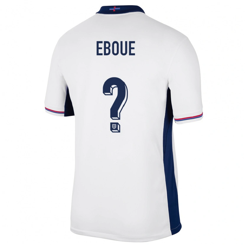 Danxen Barn England Mathis Eboué #0 Hvit Hjemmetrøye Drakt Trøye 24-26 Skjorter T-Skjorte