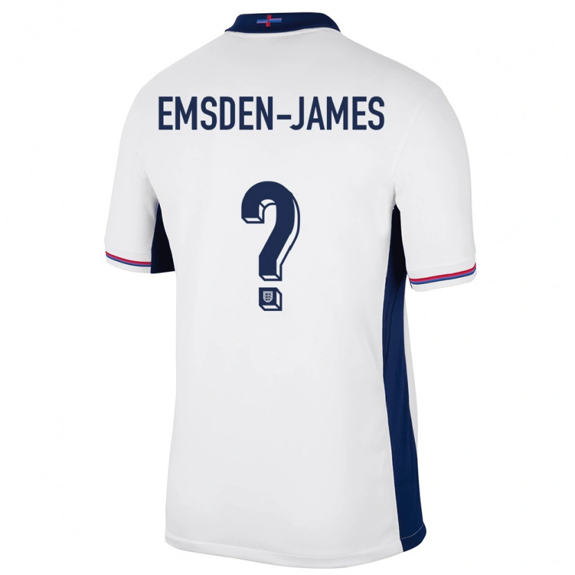Danxen Barn England Harley Emsden-James #0 Hvit Hjemmetrøye Drakt Trøye 24-26 Skjorter T-Skjorte