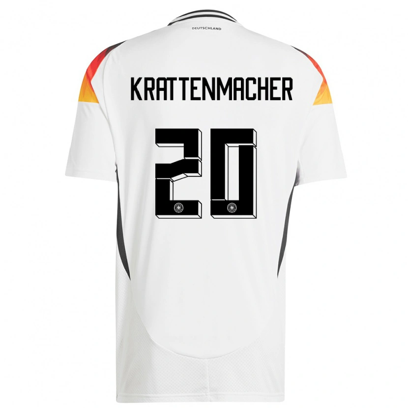 Danxen Barn Tyskland Maurice Krattenmacher #20 Hvit Hjemmetrøye Drakt Trøye 24-26 Skjorter T-Skjorte