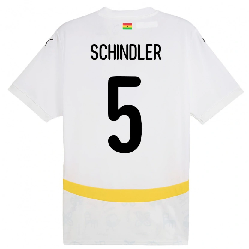 Danxen Barn Ghana Kingsley Schindler #5 Hvit Hjemmetrøye Drakt Trøye 24-26 Skjorter T-Skjorte