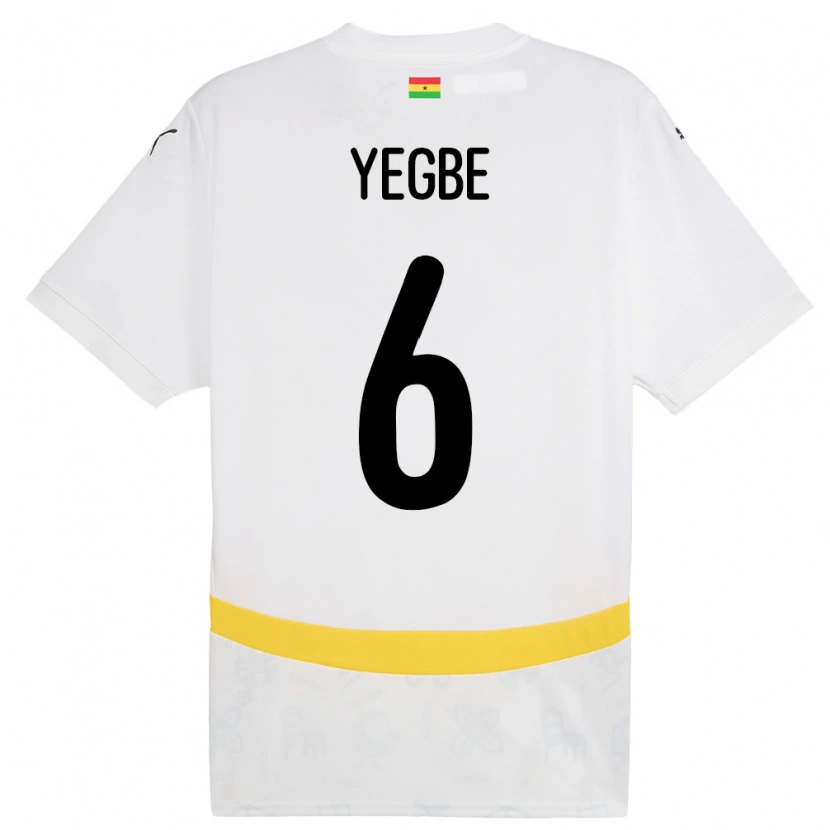Danxen Barn Ghana Terry Yegbe #6 Hvit Hjemmetrøye Drakt Trøye 24-26 Skjorter T-Skjorte