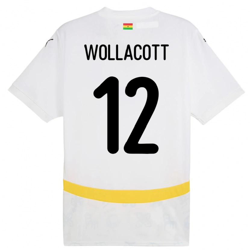 Danxen Barn Ghana Joe Wollacott #12 Hvit Hjemmetrøye Drakt Trøye 24-26 Skjorter T-Skjorte
