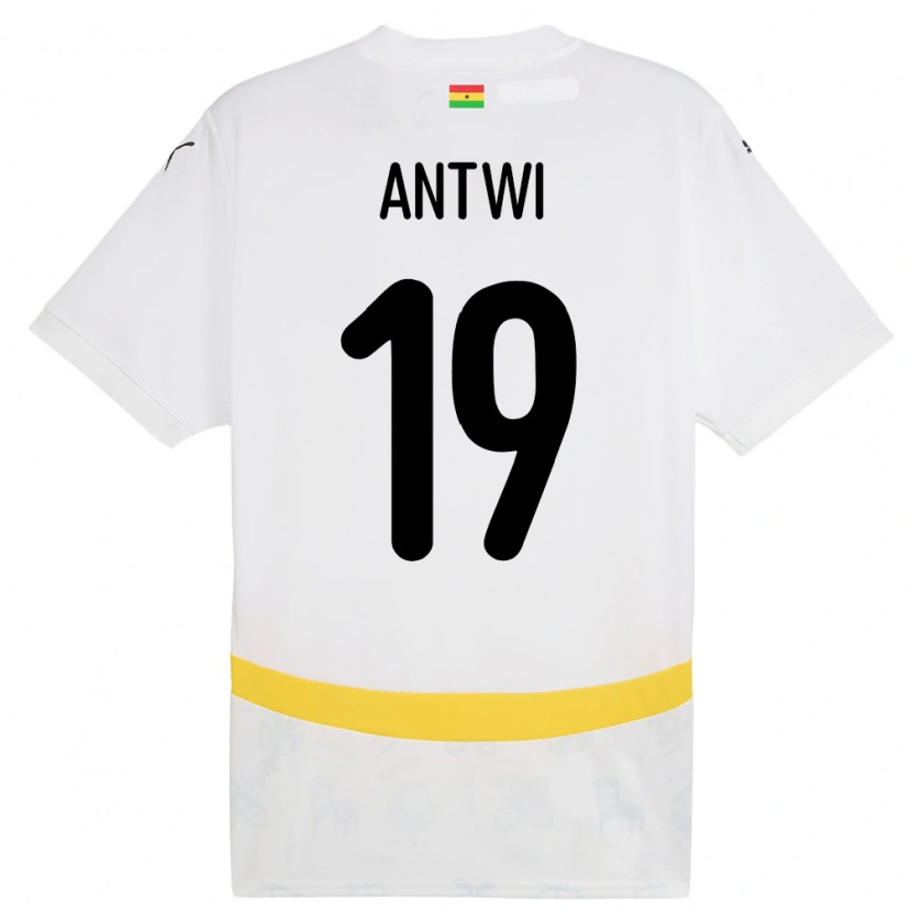 Danxen Barn Ghana Emmanuel Antwi #19 Hvit Hjemmetrøye Drakt Trøye 24-26 Skjorter T-Skjorte