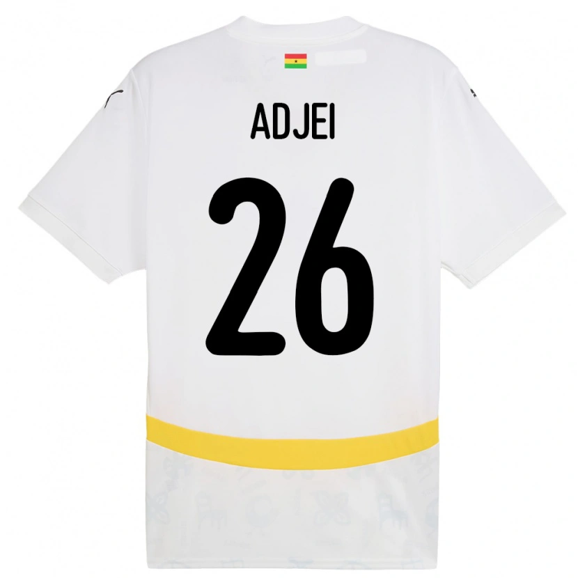 Danxen Barn Ghana Nathaniel Adjei #26 Hvit Hjemmetrøye Drakt Trøye 24-26 Skjorter T-Skjorte