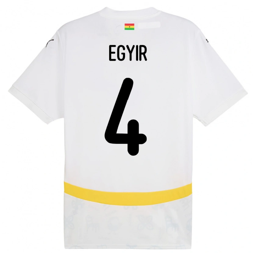 Danxen Barn Ghana Janet Egyir #4 Hvit Hjemmetrøye Drakt Trøye 24-26 Skjorter T-Skjorte