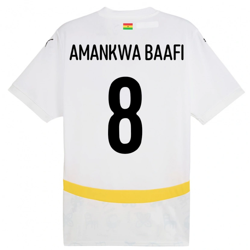Danxen Barn Ghana Yaw Amankwa Baafi #8 Hvit Hjemmetrøye Drakt Trøye 24-26 Skjorter T-Skjorte