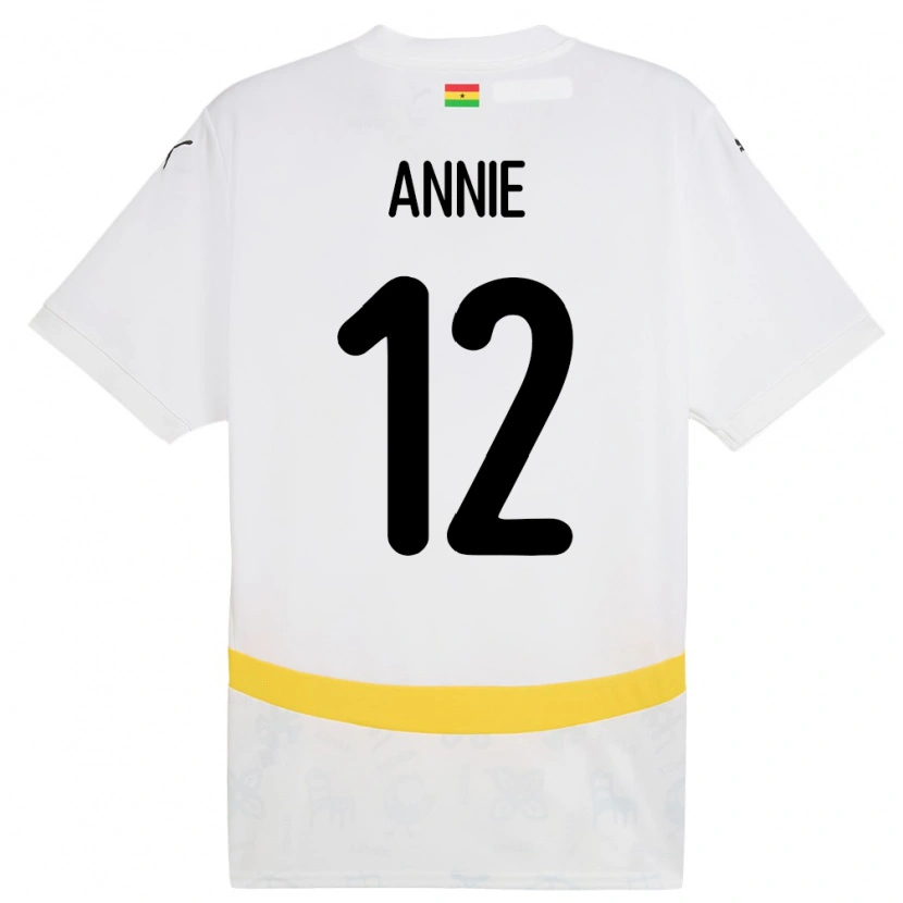 Danxen Barn Ghana Henrietta Annie #12 Hvit Hjemmetrøye Drakt Trøye 24-26 Skjorter T-Skjorte