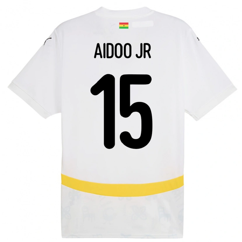 Danxen Barn Ghana Joseph Aidoo #15 Hvit Hjemmetrøye Drakt Trøye 24-26 Skjorter T-Skjorte