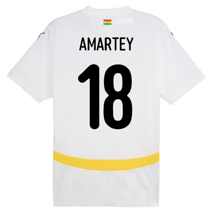 Danxen Barn Ghana Daniel Amartey #18 Hvit Hjemmetrøye Drakt Trøye 24-26 Skjorter T-Skjorte