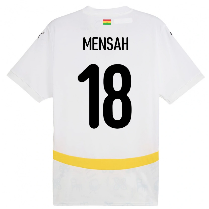 Danxen Barn Ghana Isaac Mensah #18 Hvit Hjemmetrøye Drakt Trøye 24-26 Skjorter T-Skjorte