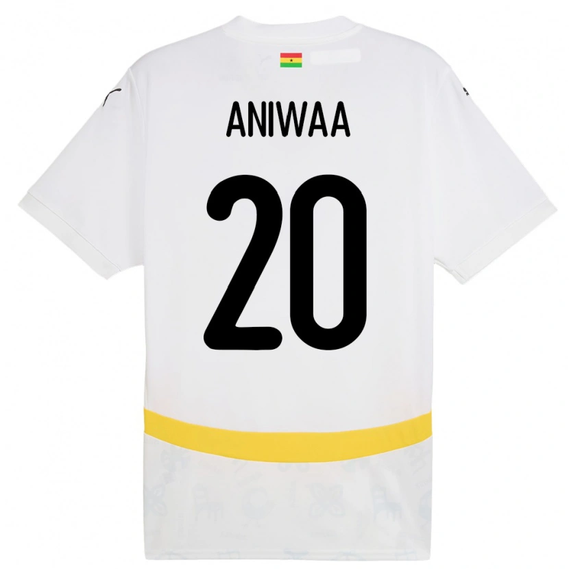 Danxen Barn Ghana Louisa Aniwaa #20 Hvit Hjemmetrøye Drakt Trøye 24-26 Skjorter T-Skjorte