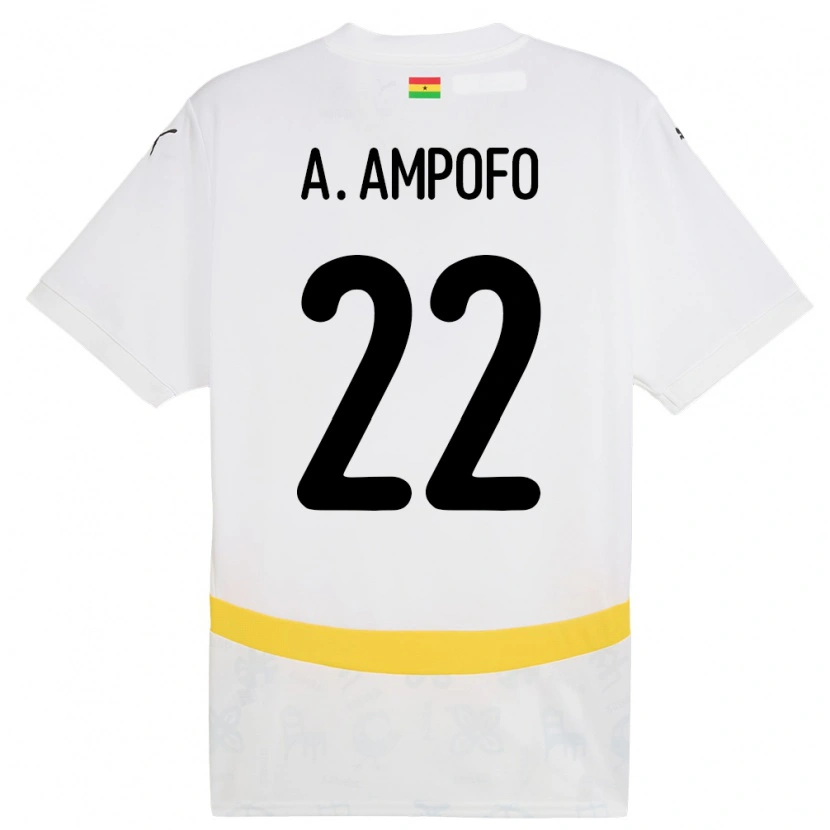 Danxen Barn Ghana Eugene Amankwah Ampofo #22 Hvit Hjemmetrøye Drakt Trøye 24-26 Skjorter T-Skjorte