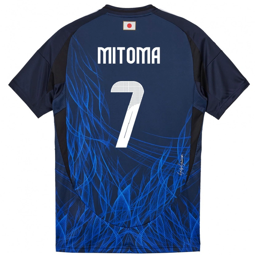 Danxen Barn Japan Kaoru Mitoma #7 Mørkeblå Hjemmetrøye Drakt Trøye 24-26 Skjorter T-Skjorte
