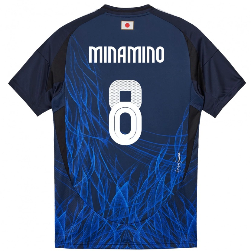 Danxen Barn Japan Takumi Minamino #8 Mørkeblå Hjemmetrøye Drakt Trøye 24-26 Skjorter T-Skjorte