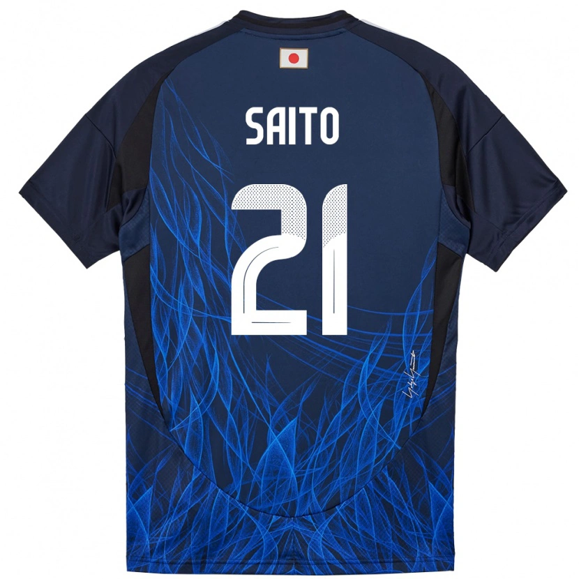 Danxen Barn Japan Hideki Saito #21 Mørkeblå Hjemmetrøye Drakt Trøye 24-26 Skjorter T-Skjorte