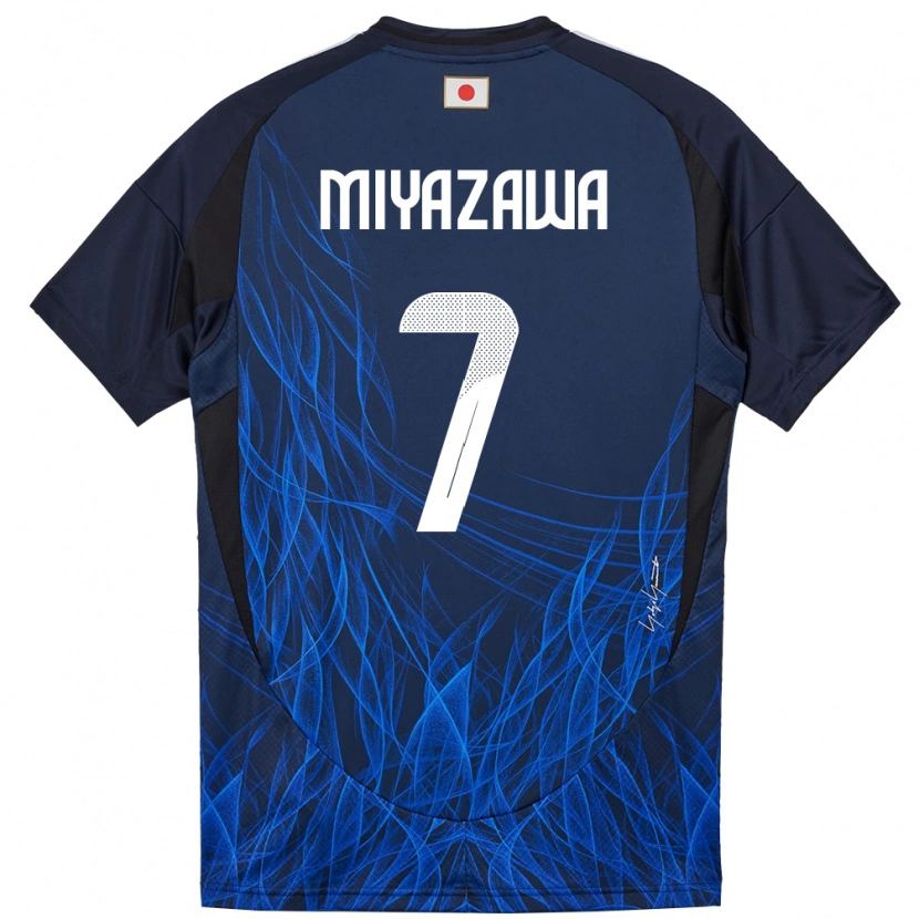 Danxen Barn Japan Hinata Miyazawa #7 Mørkeblå Hjemmetrøye Drakt Trøye 24-26 Skjorter T-Skjorte
