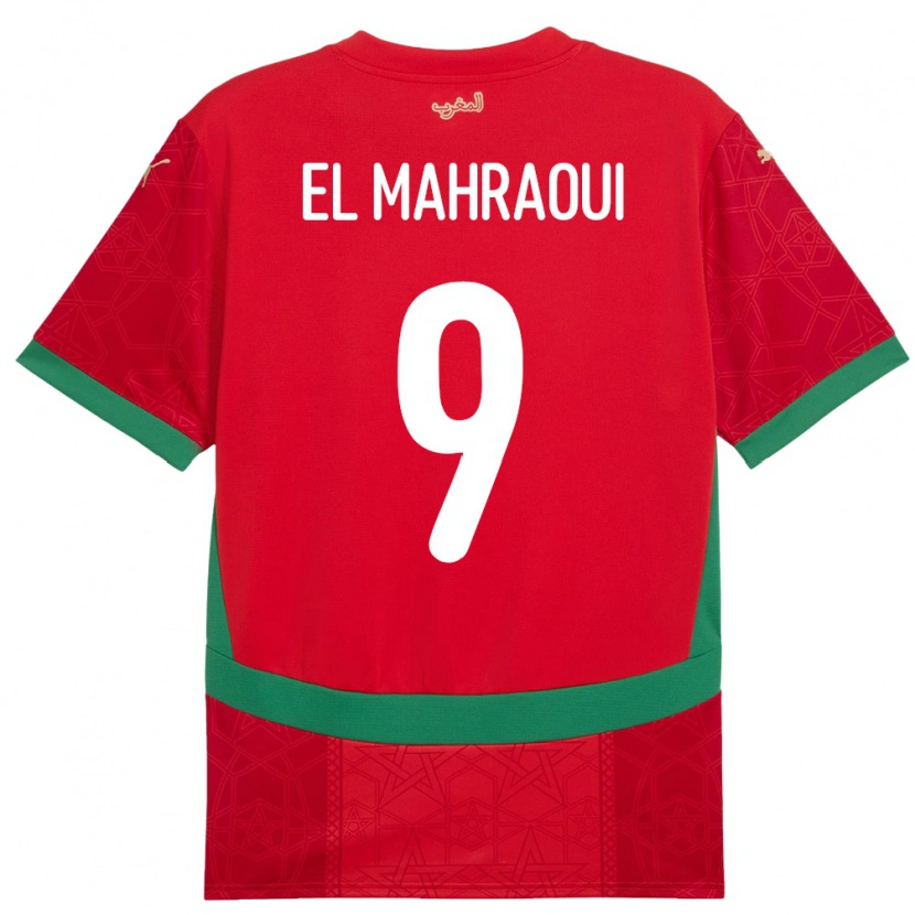 Danxen Barn Marokko Anas El Mahraoui #9 Rød Hjemmetrøye Drakt Trøye 24-26 Skjorter T-Skjorte