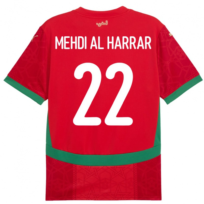 Danxen Barn Marokko El Mehdi Al Harrar #22 Rød Hjemmetrøye Drakt Trøye 24-26 Skjorter T-Skjorte