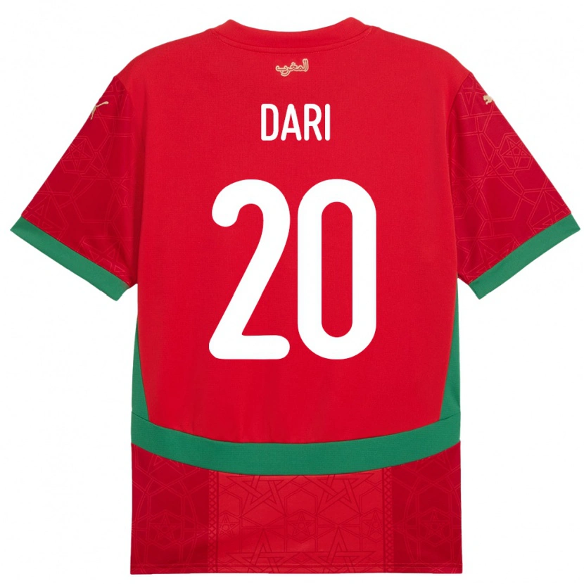 Danxen Barn Marokko Achraf Dari #20 Rød Hjemmetrøye Drakt Trøye 24-26 Skjorter T-Skjorte