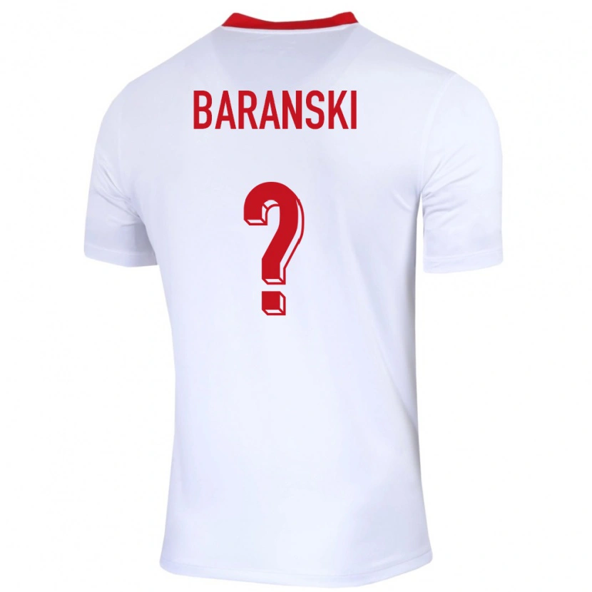 Danxen Barn Polen Kacper Baranski #0 Hvit Hjemmetrøye Drakt Trøye 24-26 Skjorter T-Skjorte