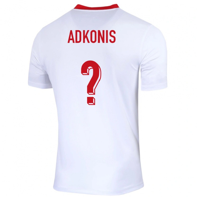 Danxen Barn Polen Jakub Adkonis #0 Hvit Hjemmetrøye Drakt Trøye 24-26 Skjorter T-Skjorte