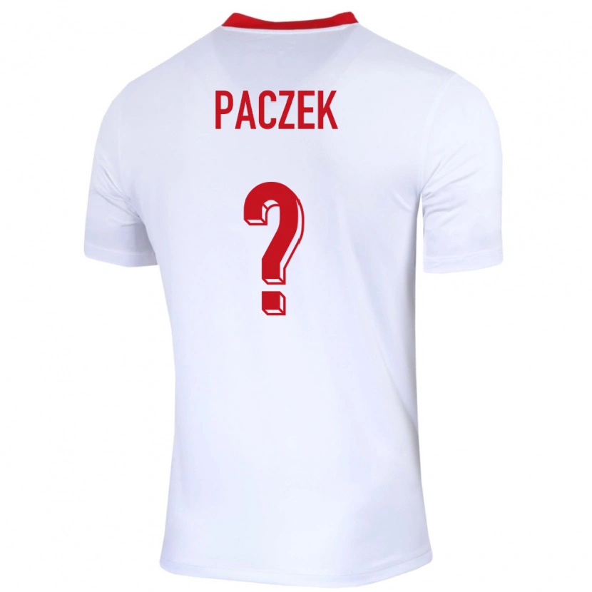 Danxen Barn Polen Szymon Paczek #0 Hvit Hjemmetrøye Drakt Trøye 24-26 Skjorter T-Skjorte