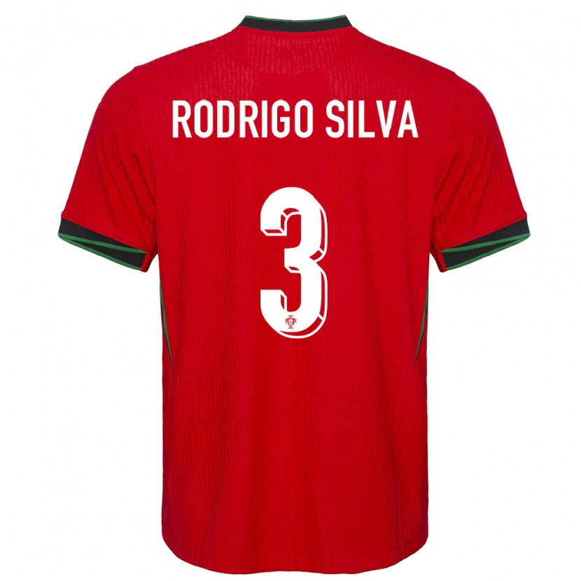 Danxen Barn Portugal Rodrigo Silva #3 Rød Hjemmetrøye Drakt Trøye 24-26 Skjorter T-Skjorte