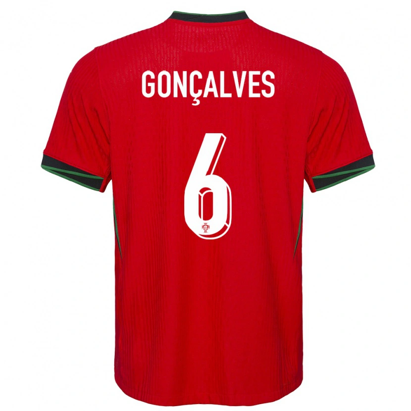 Danxen Barn Portugal Rodrigo Gonçalves #6 Rød Hjemmetrøye Drakt Trøye 24-26 Skjorter T-Skjorte