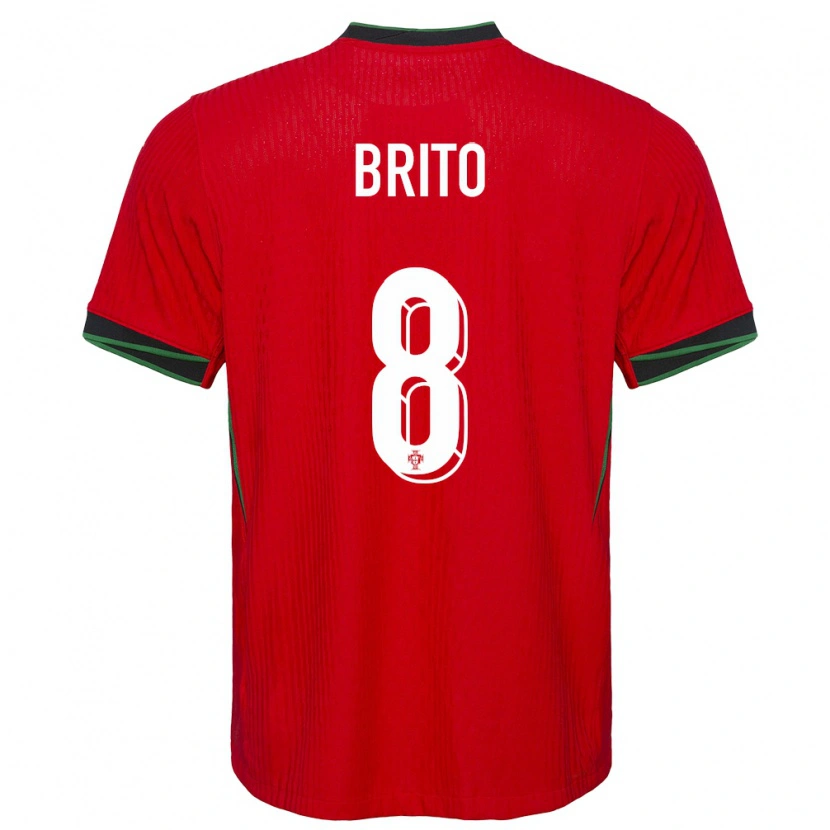 Danxen Barn Portugal João Brito #8 Rød Hjemmetrøye Drakt Trøye 24-26 Skjorter T-Skjorte