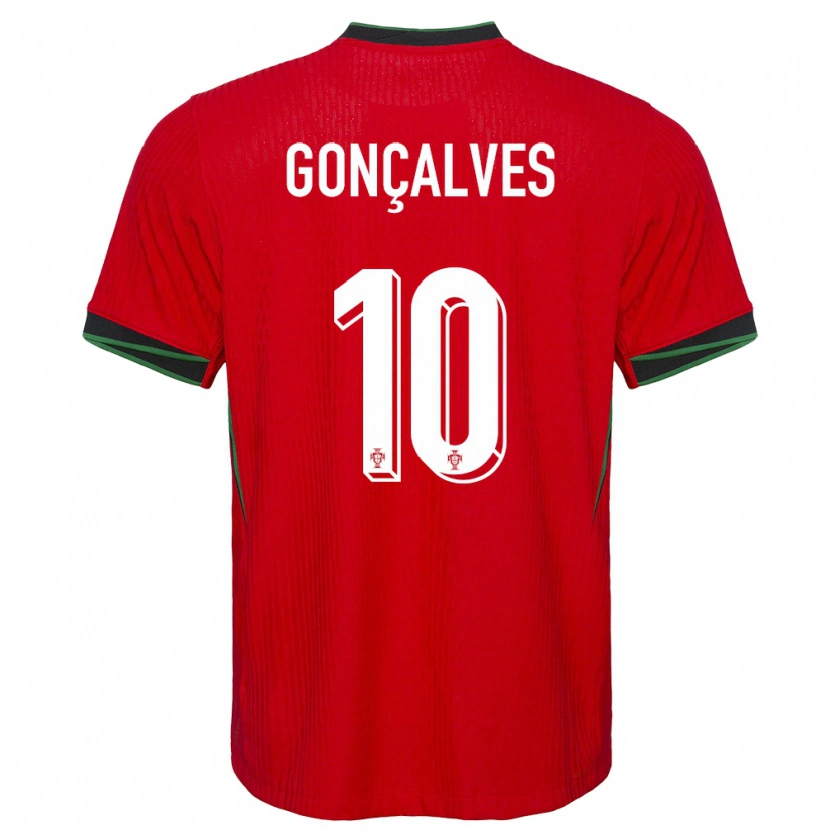 Danxen Barn Portugal Flávio Gonçalves #10 Rød Hjemmetrøye Drakt Trøye 24-26 Skjorter T-Skjorte