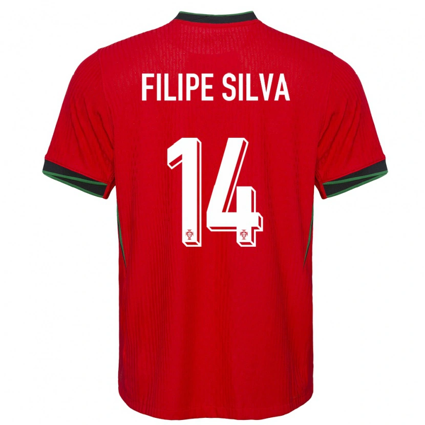 Danxen Barn Portugal Filipe Silva #14 Rød Hjemmetrøye Drakt Trøye 24-26 Skjorter T-Skjorte