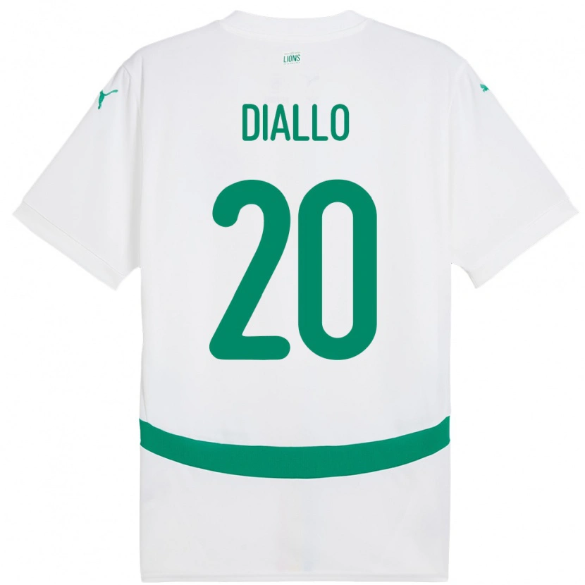 Danxen Barn Senegal Habib Diallo #20 Hvit Hjemmetrøye Drakt Trøye 24-26 Skjorter T-Skjorte