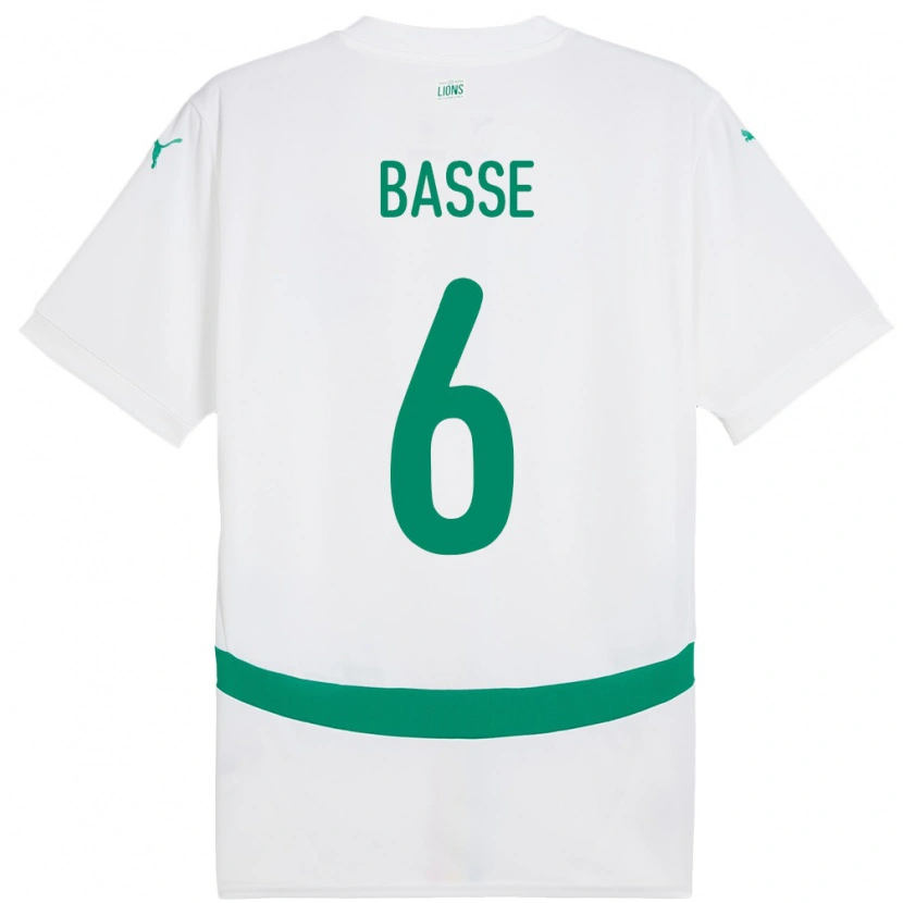Danxen Barn Senegal Souleymane Basse #6 Hvit Hjemmetrøye Drakt Trøye 24-26 Skjorter T-Skjorte