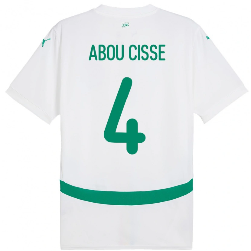 Danxen Barn Senegal Pape Abou Cisse #4 Hvit Hjemmetrøye Drakt Trøye 24-26 Skjorter T-Skjorte