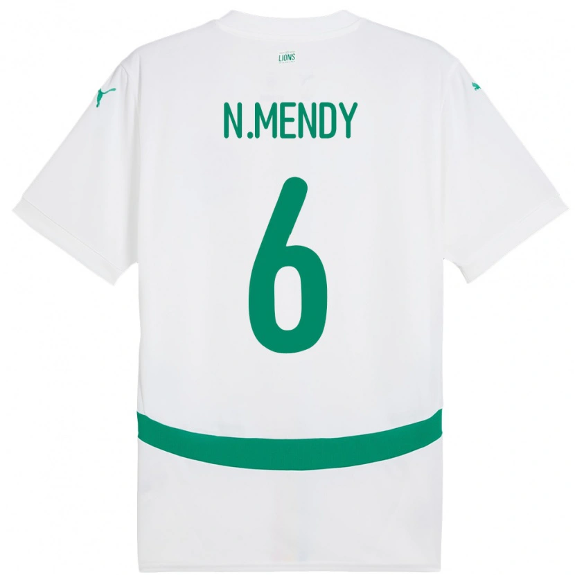 Danxen Barn Senegal Nampalys Mendy #6 Hvit Hjemmetrøye Drakt Trøye 24-26 Skjorter T-Skjorte