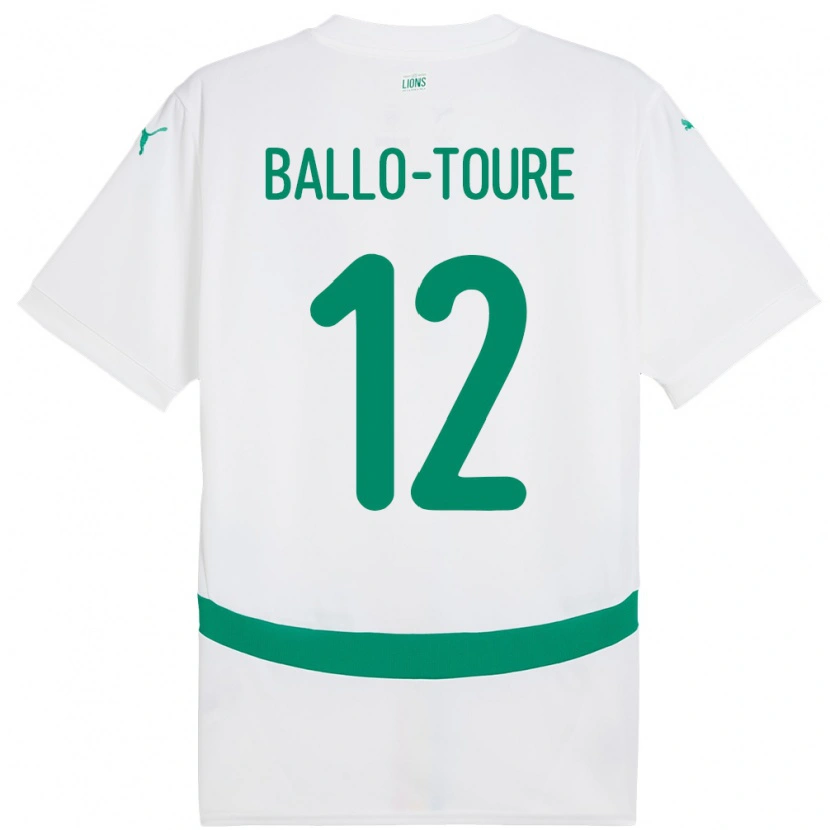 Danxen Barn Senegal Fode Ballo-Toure #12 Hvit Hjemmetrøye Drakt Trøye 24-26 Skjorter T-Skjorte