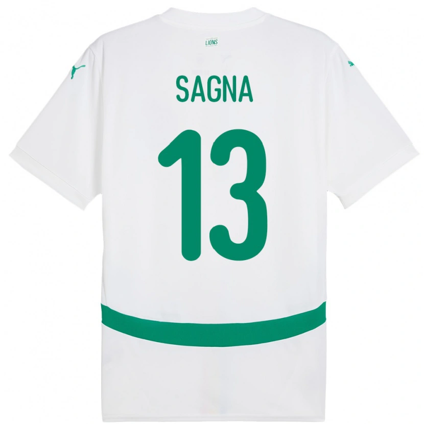 Danxen Barn Senegal Jeannette Sagna #13 Hvit Hjemmetrøye Drakt Trøye 24-26 Skjorter T-Skjorte