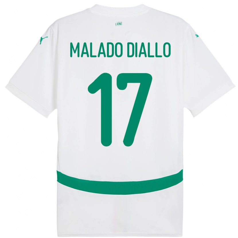 Danxen Barn Senegal Hapsatou Malado Diallo #17 Hvit Hjemmetrøye Drakt Trøye 24-26 Skjorter T-Skjorte