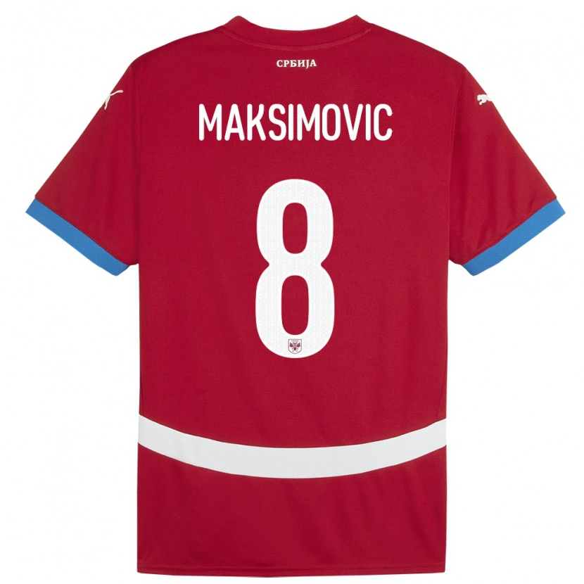 Danxen Barn Serbia Andrija Maksimovic #8 Rød Hjemmetrøye Drakt Trøye 24-26 Skjorter T-Skjorte