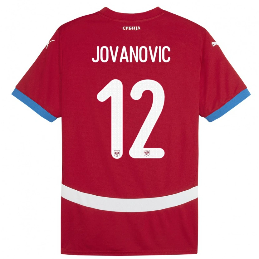 Danxen Barn Serbia Aleksandar Jovanovic #12 Rød Hjemmetrøye Drakt Trøye 24-26 Skjorter T-Skjorte