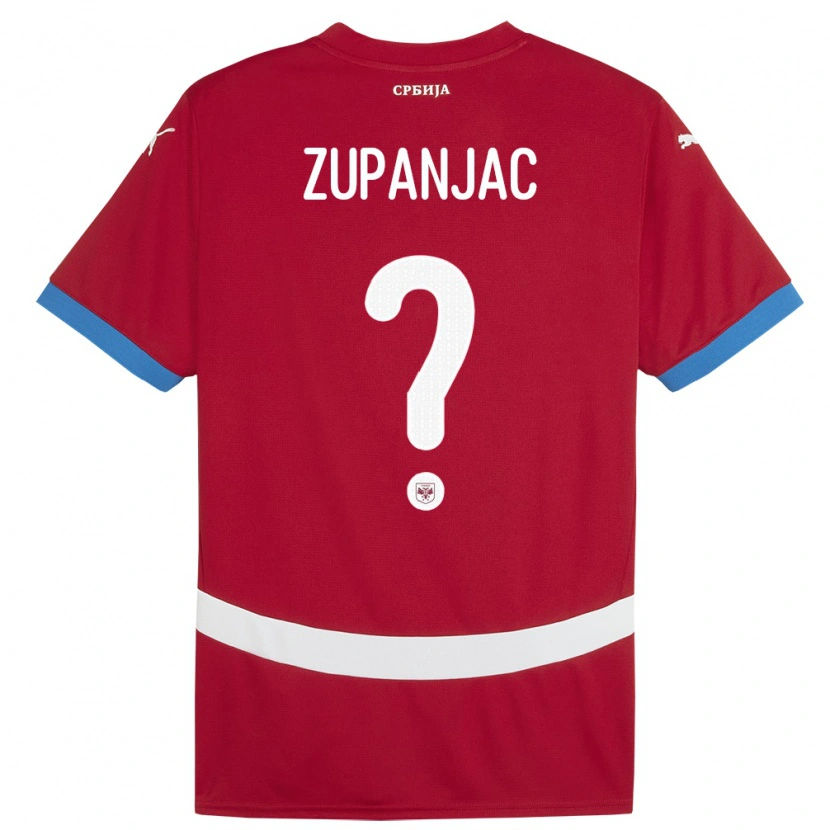 Danxen Barn Serbia Matija Zupanjac #0 Rød Hjemmetrøye Drakt Trøye 24-26 Skjorter T-Skjorte