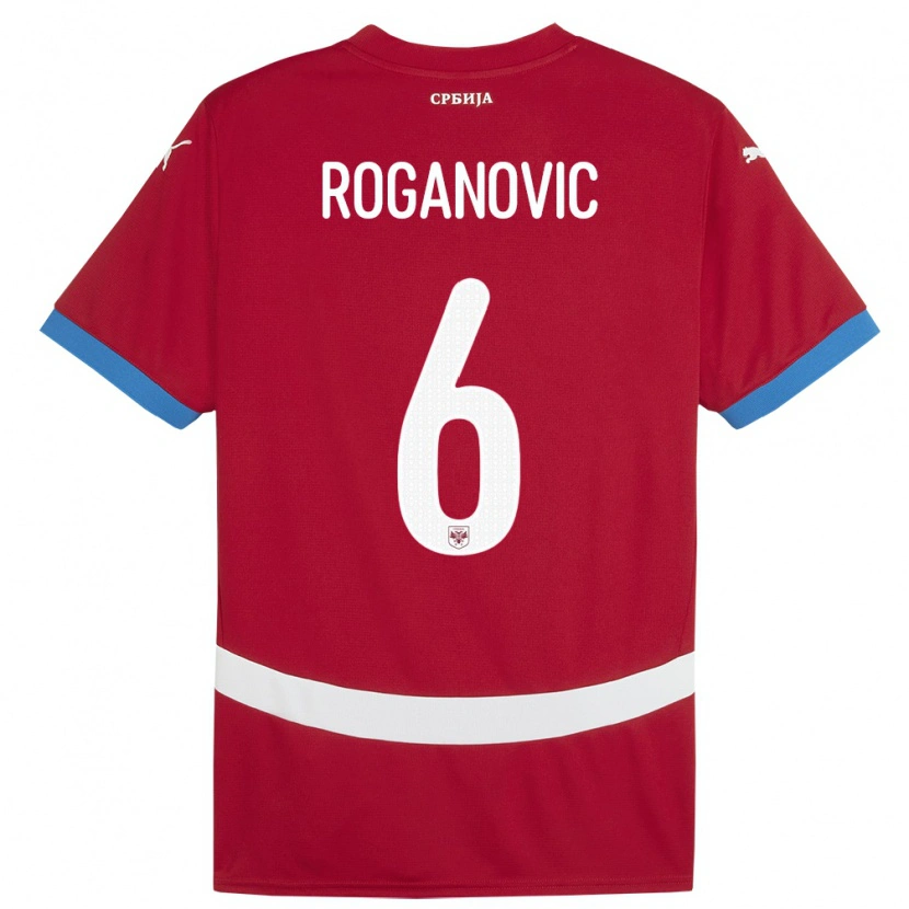 Danxen Barn Serbia Vuk Roganovic #6 Rød Hjemmetrøye Drakt Trøye 24-26 Skjorter T-Skjorte