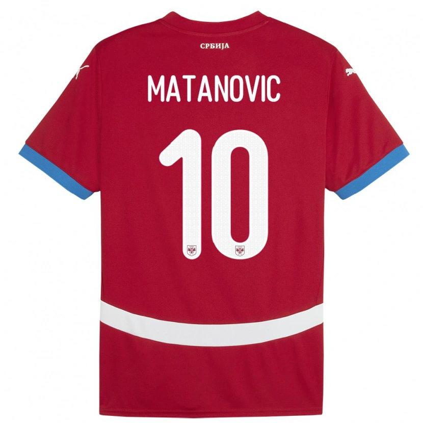 Danxen Barn Serbia Ognjen Matanovic #10 Rød Hjemmetrøye Drakt Trøye 24-26 Skjorter T-Skjorte