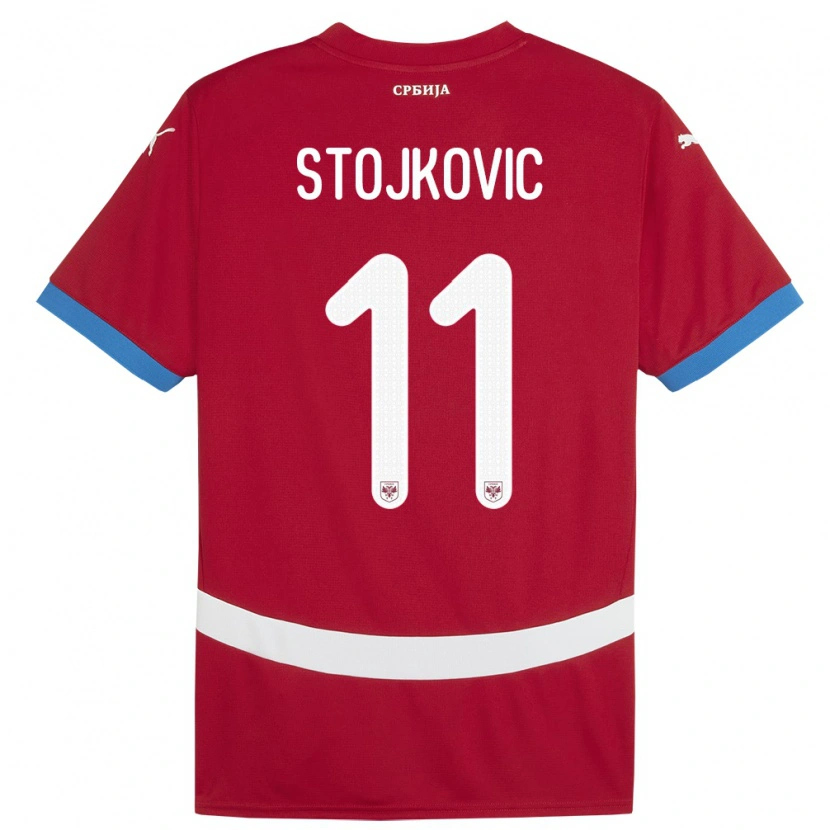 Danxen Barn Serbia Strahinja Stojkovic #11 Rød Hjemmetrøye Drakt Trøye 24-26 Skjorter T-Skjorte