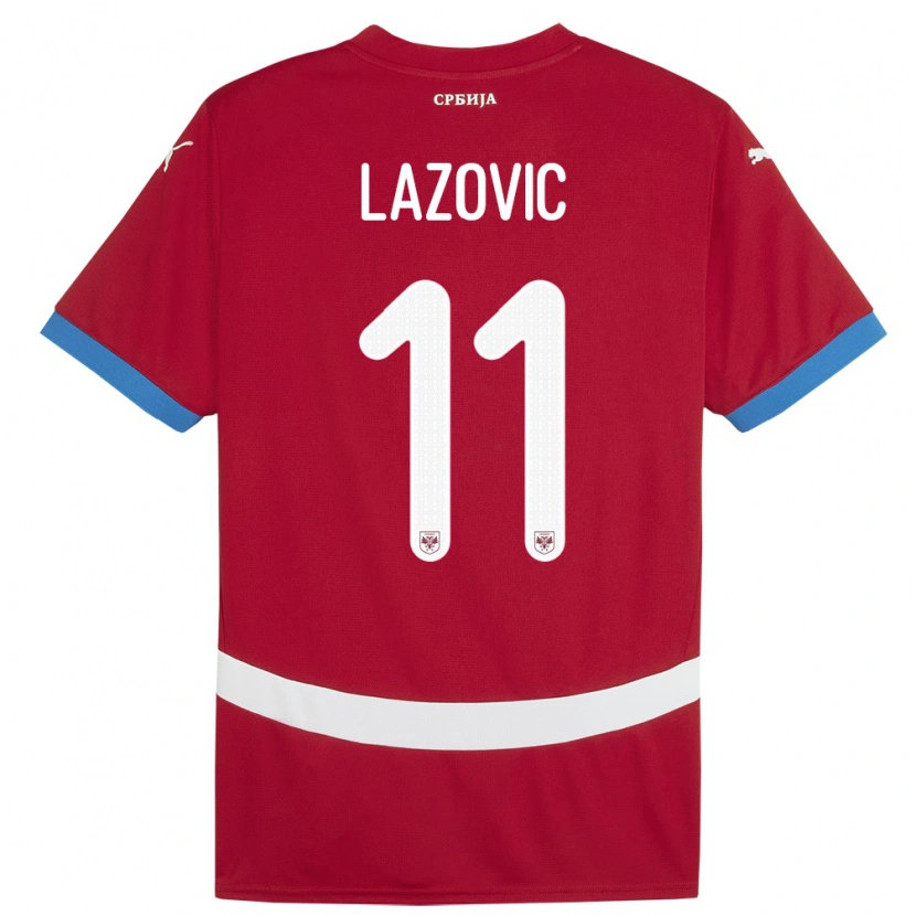 Danxen Barn Serbia Filip Lazovic #11 Rød Hjemmetrøye Drakt Trøye 24-26 Skjorter T-Skjorte