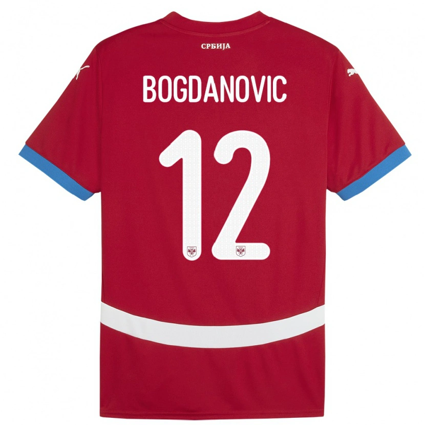 Danxen Barn Serbia Bogdan Bogdanovic #12 Rød Hjemmetrøye Drakt Trøye 24-26 Skjorter T-Skjorte