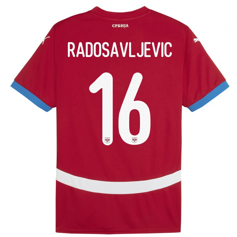 Danxen Barn Serbia Lazar Radosavljevic #16 Rød Hjemmetrøye Drakt Trøye 24-26 Skjorter T-Skjorte