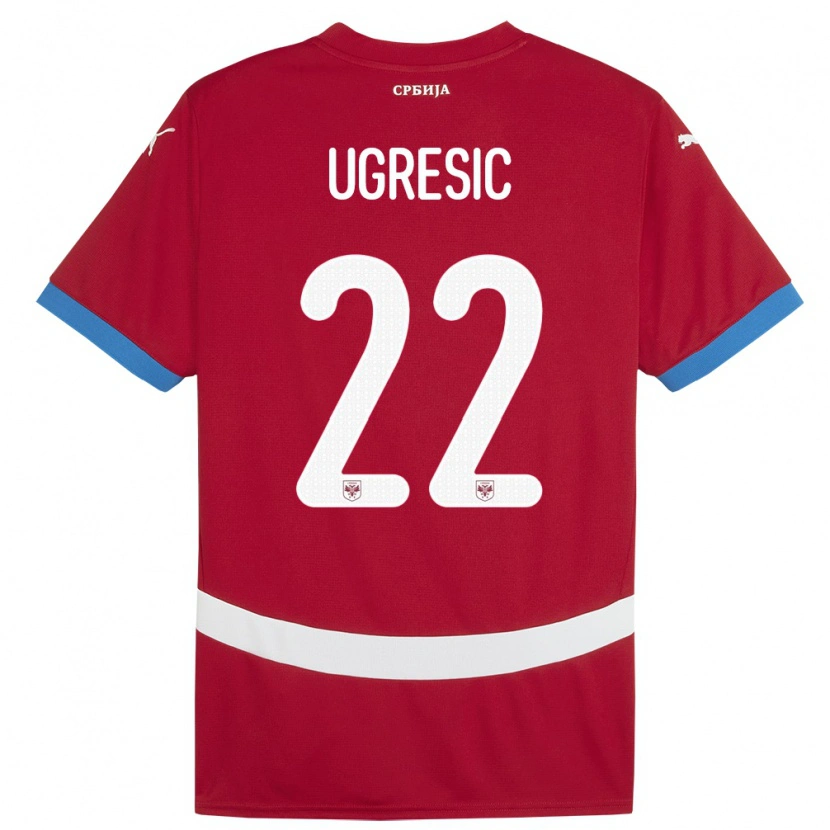 Danxen Barn Serbia Ognjen Ugresic #22 Rød Hjemmetrøye Drakt Trøye 24-26 Skjorter T-Skjorte