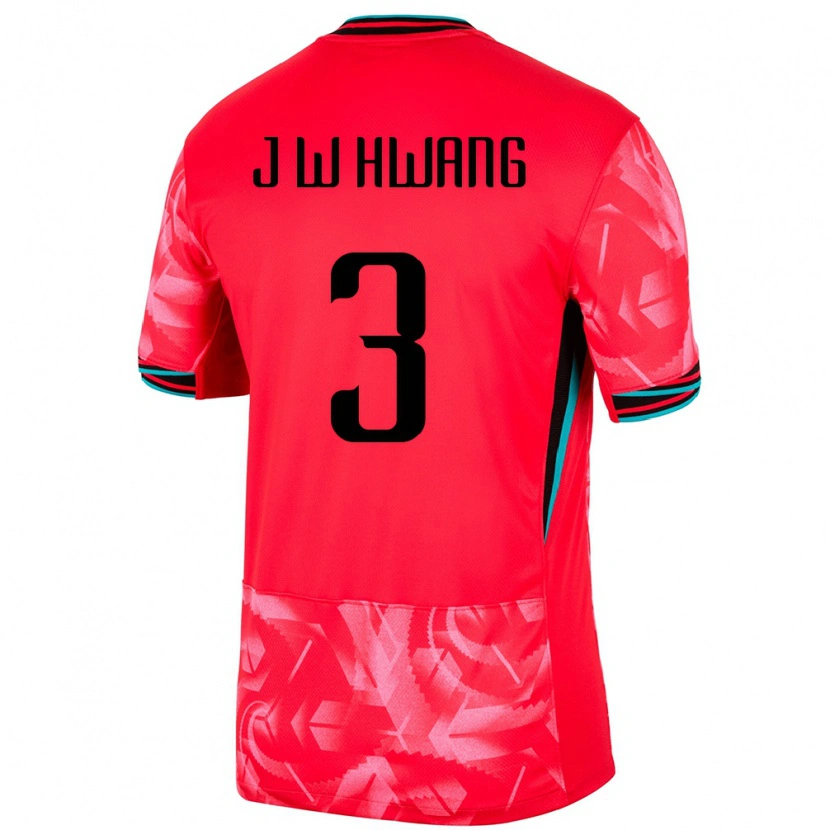 Danxen Barn Sør-Korea Jae-Won Hwang #3 Rød Hjemmetrøye Drakt Trøye 24-26 Skjorter T-Skjorte